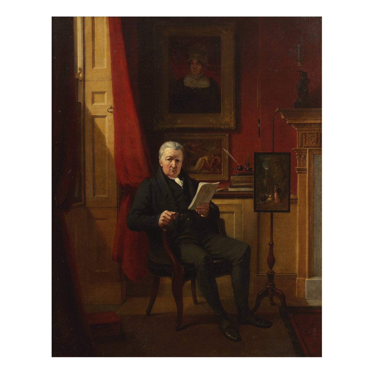Henry Pierce Bone (British, 1779-1855) Portrait of Henry Bone, RA: Henry Pierce Bone (British, 1779-1855) Portrait of Henry Bone, RA signed and dated 'H P Bone fecit 1831' (lower left) oil on canvas 77 x 63.5cm (30 5/16 x 25in). Footnotes: Provenance: