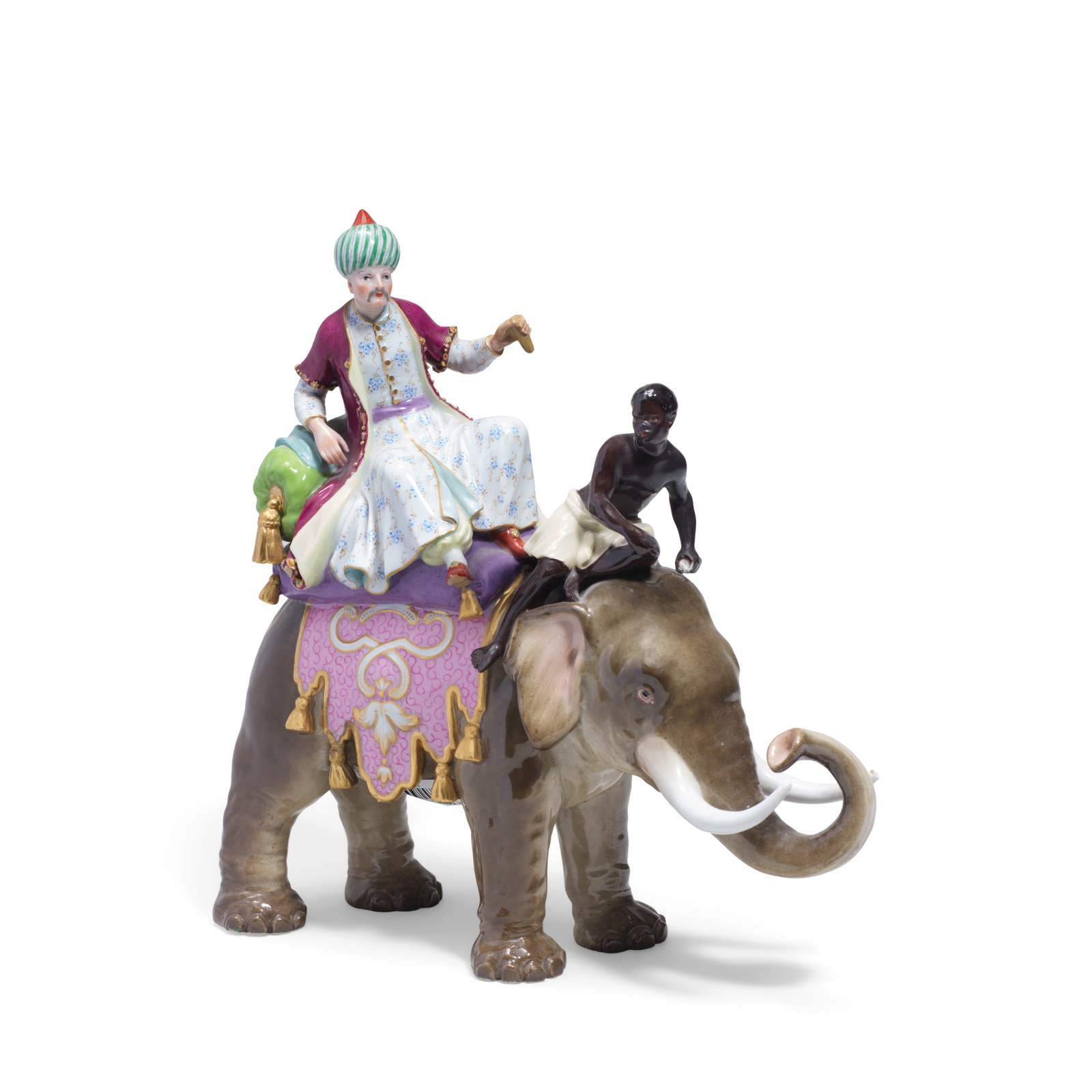 A Meissen group of a Sultan riding an elephant, second half 19th century (1 of 1)