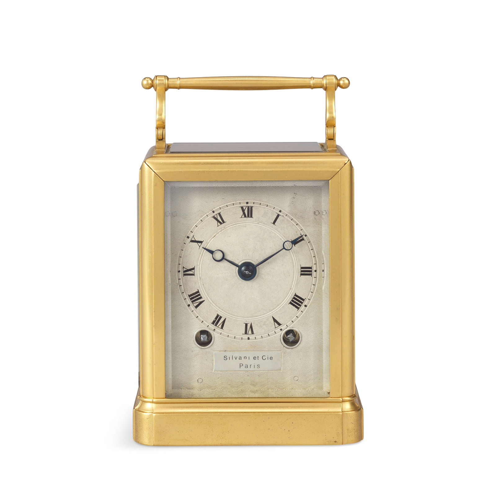 A good mid 19th century French brass one-piece carriage clock with chaff cutter escapement Silv... (1 of 1)