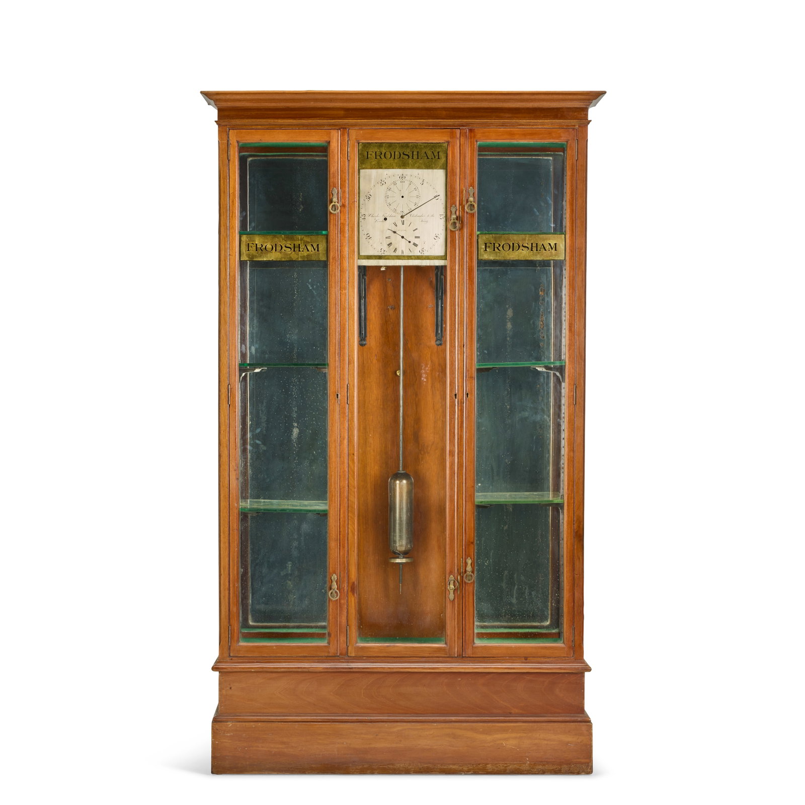 A glazed shop display cabinet now fitted with a weight-driven regulator movement Charles Frodsha... (1 of 1)