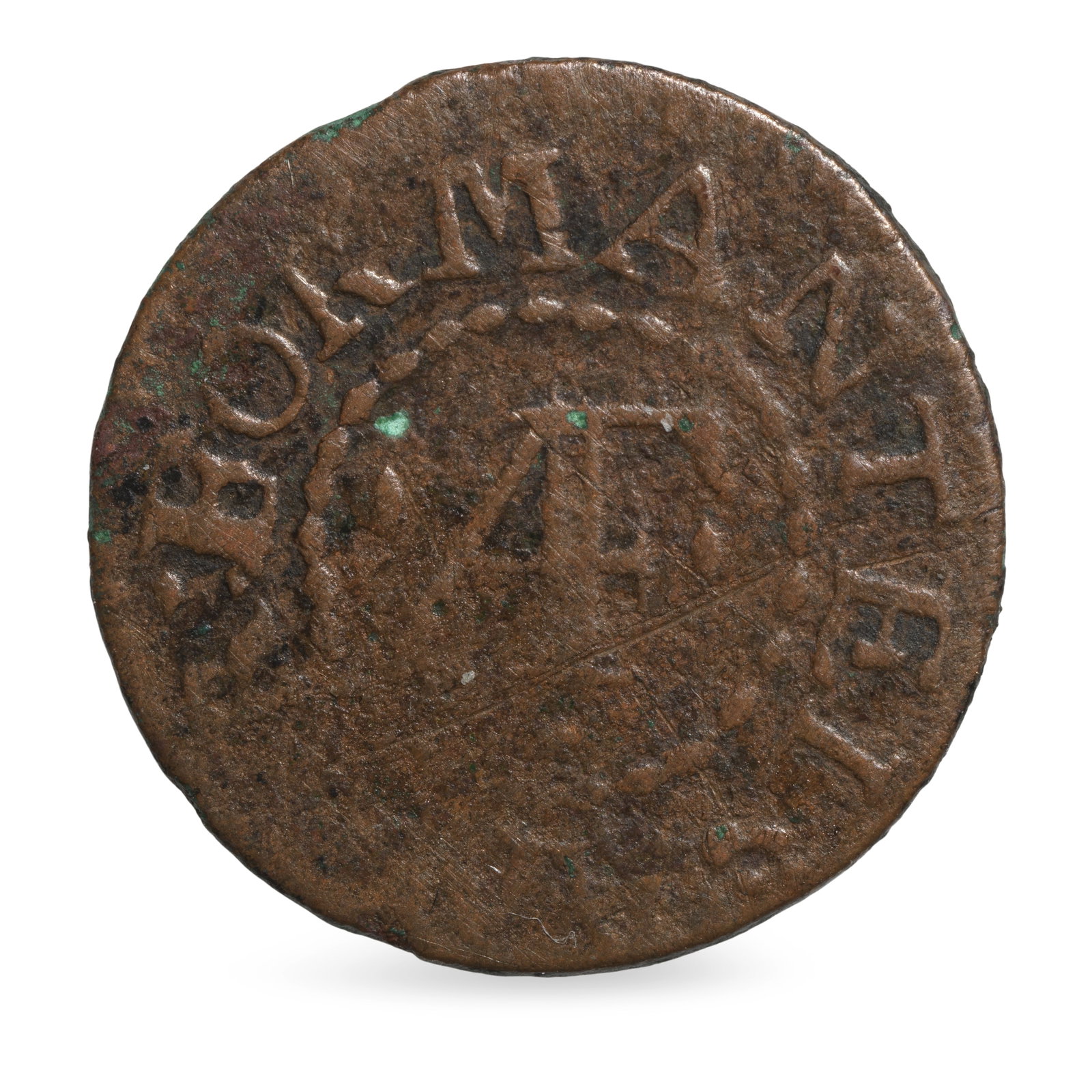 A rare and interesting mid 17th century trading token with Fromanteel connection A Formantel, C...: A rare and interesting mid 17th century trading token with Fromanteel connection A Formantel, Colchester, (sic) dated 1662 The front centred with the initials AF framed by block capitals 'FORMANTEL' (