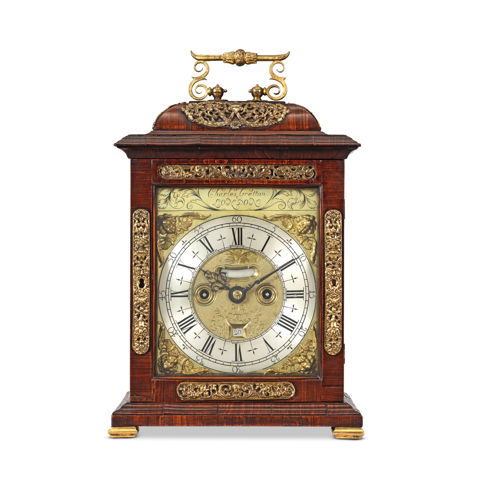 A tulipwood striking table clock Charles Gretton, London (1 of 1)