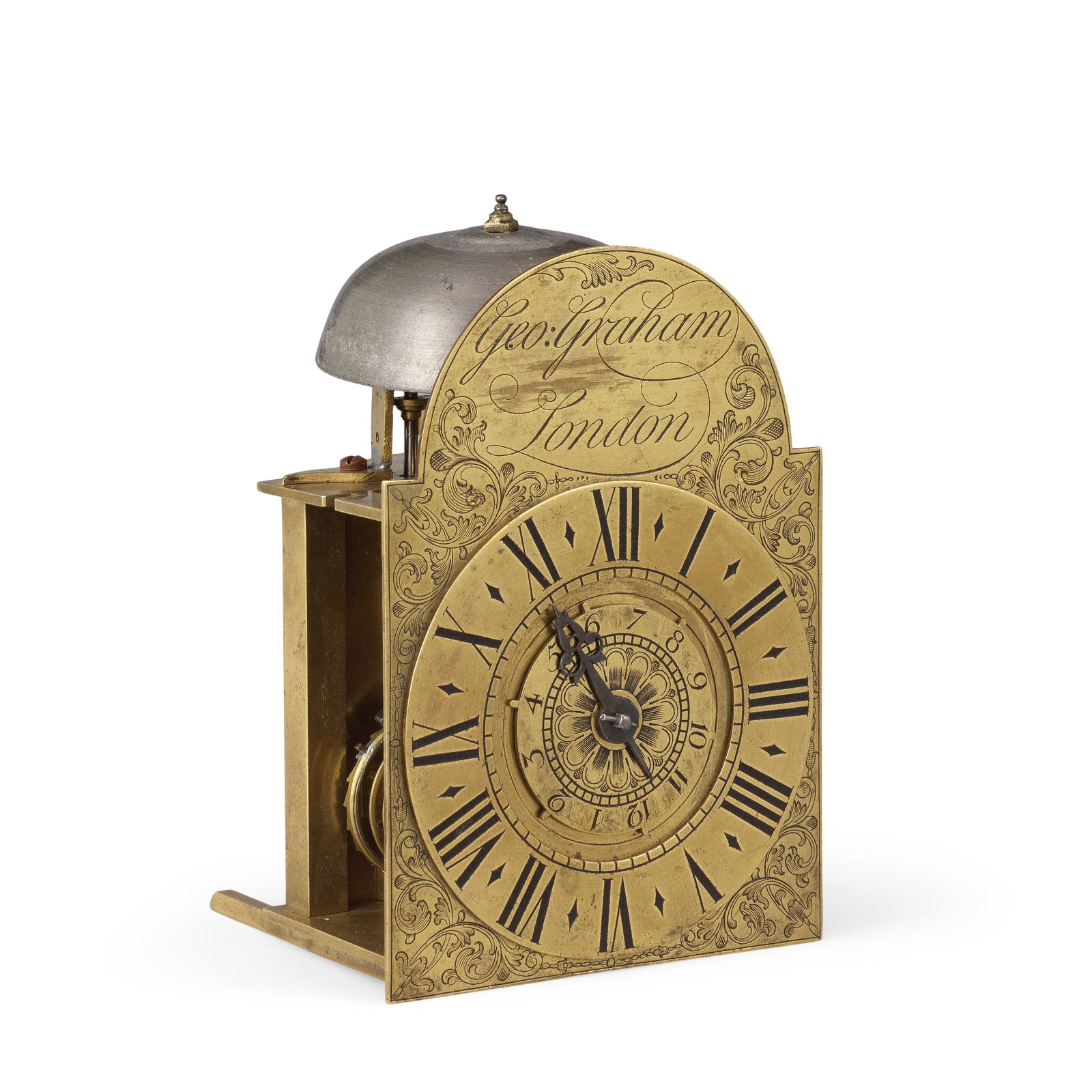 A fine early 18th century hooded wall clock timepiece with alarm. Provenance: The Iden collectio... (1 of 1)