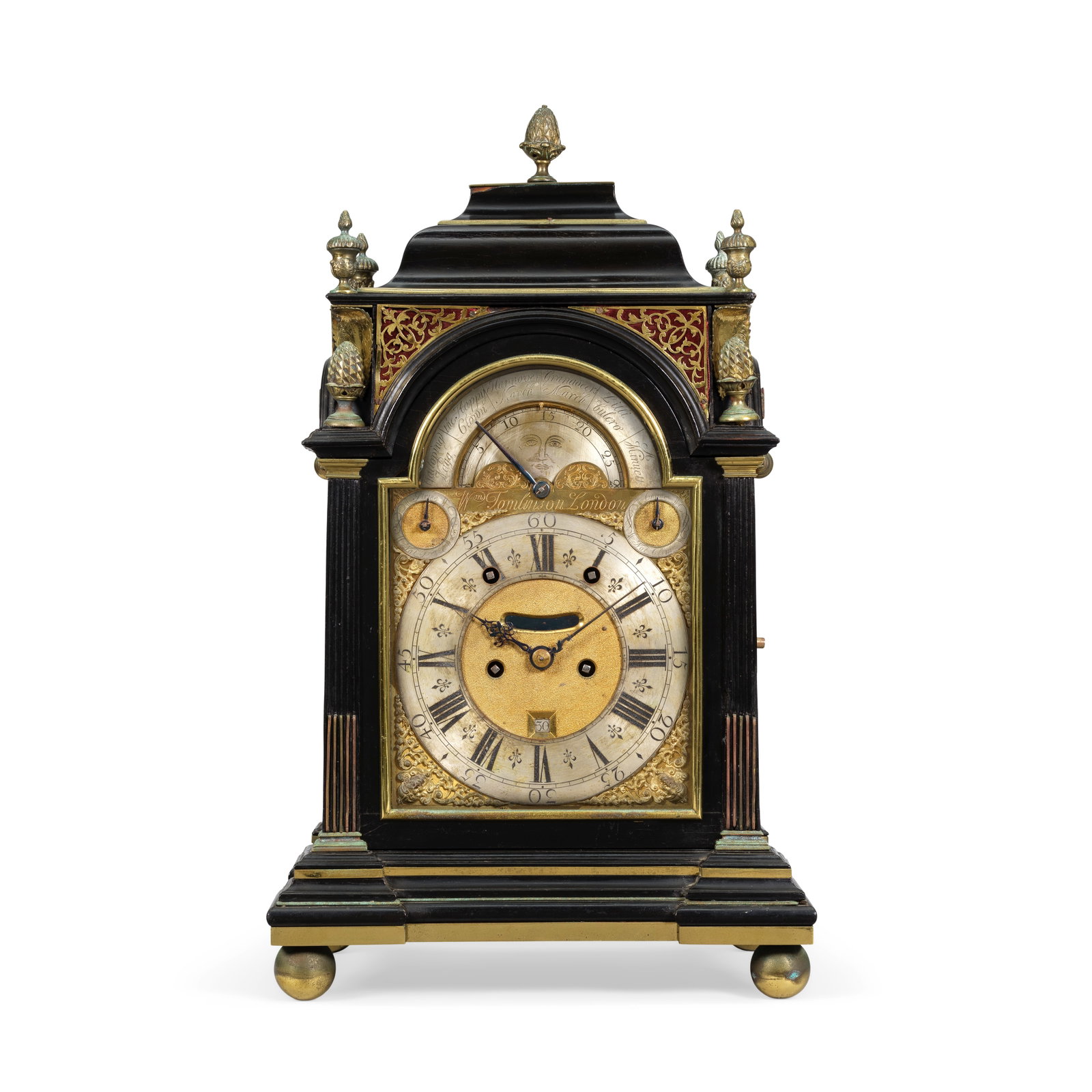 A fine and rare mid 18th century metal-mounted ebonised Four train musical table clock playing s... (1 of 1)