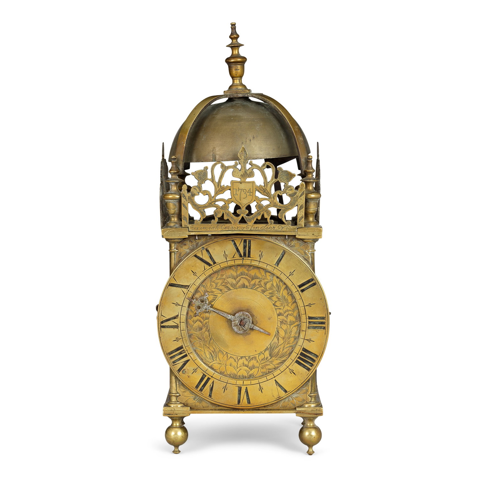 A mid 17th century pre pendulum brass lantern clock (now with anchor escapement) Jeremiah Gregor... (1 of 1)