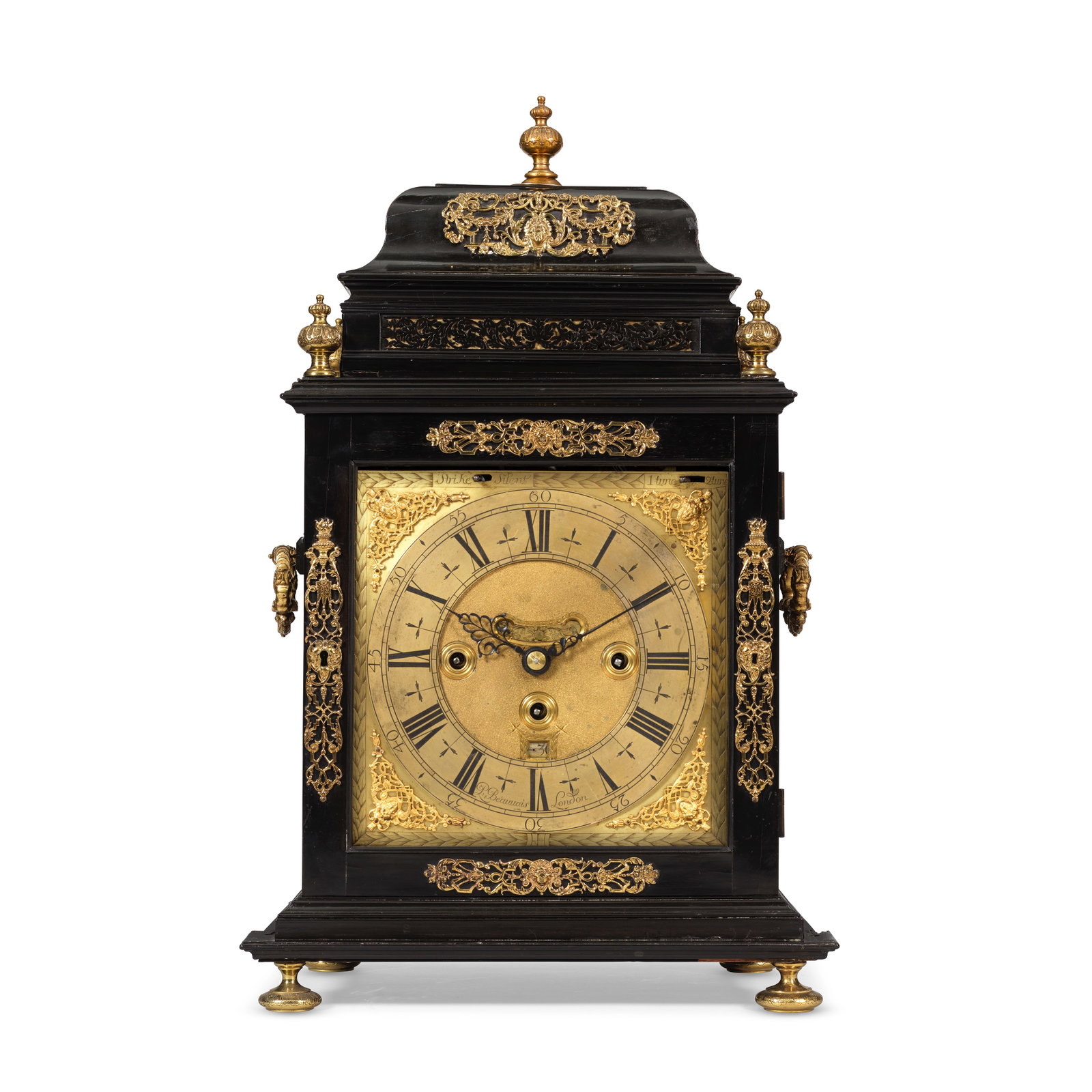 A good late 17th century ebonised musical table clock playing two tunes on 25 hammers and 14 bel... (1 of 1)