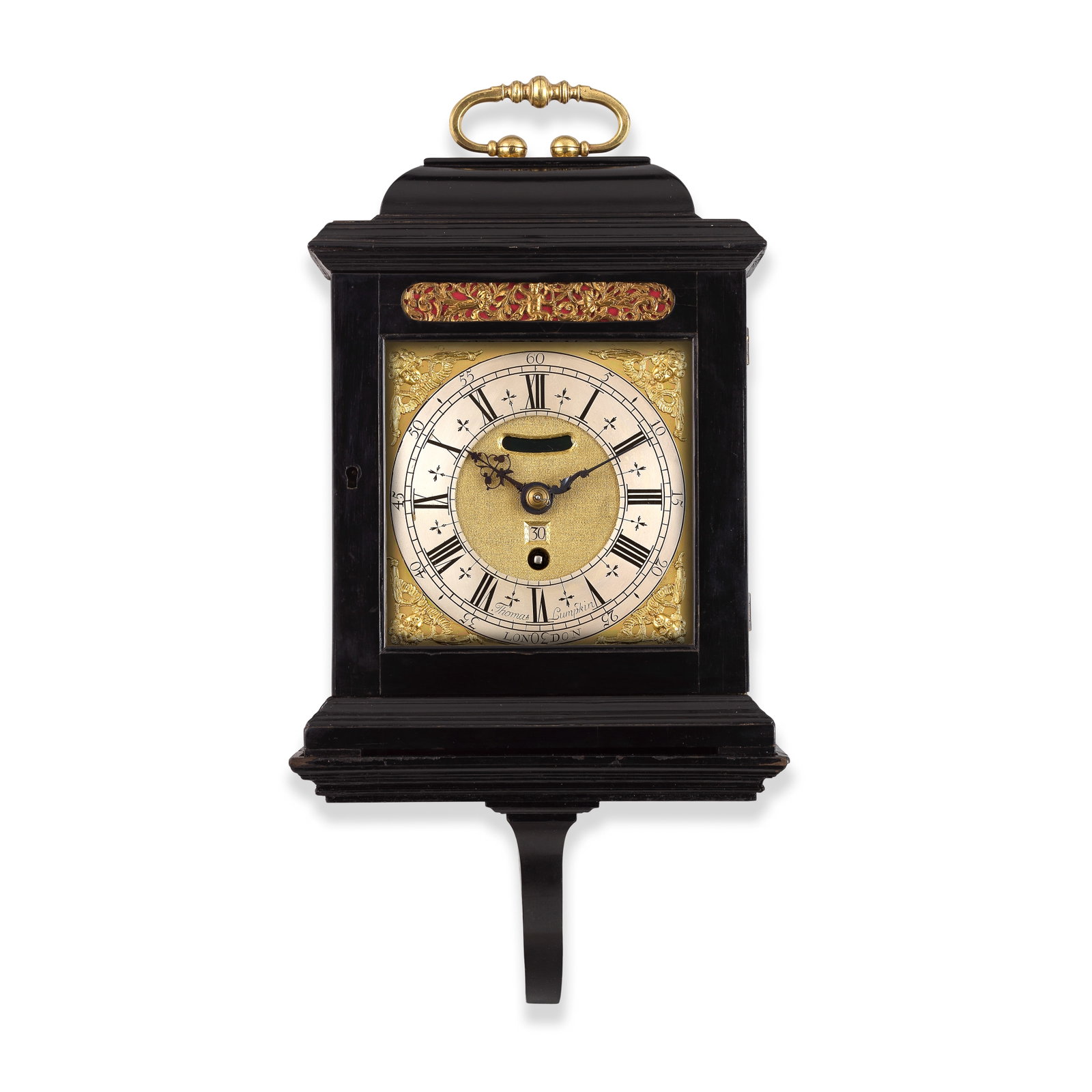 An early 18th century ebony cased quarter repeating table clock timepiece Thomas Lumpkin, London (1 of 1)