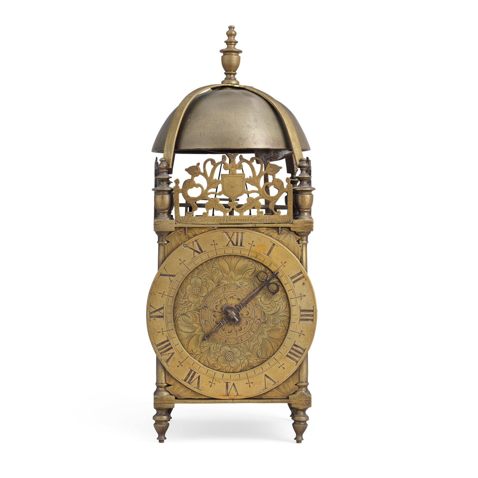 A mid 17th century brass lantern clock with balance wheel verge escapement William Selwood, London (1 of 1)