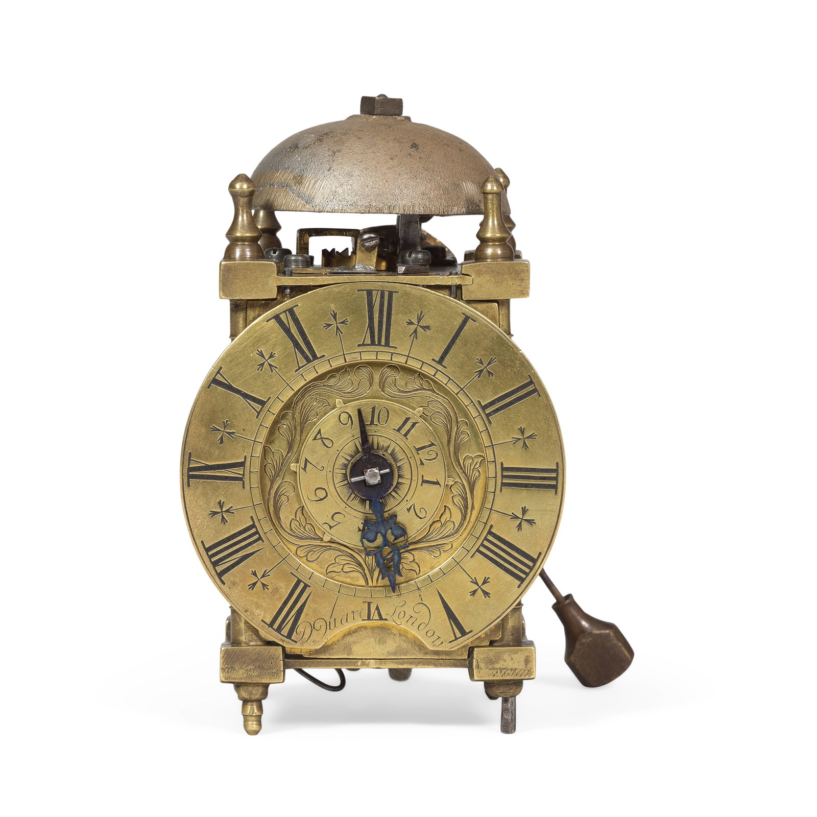A miniature weight-driven wall clock with alarm Bearing the signature D Quare, London Quare (1 of 1)