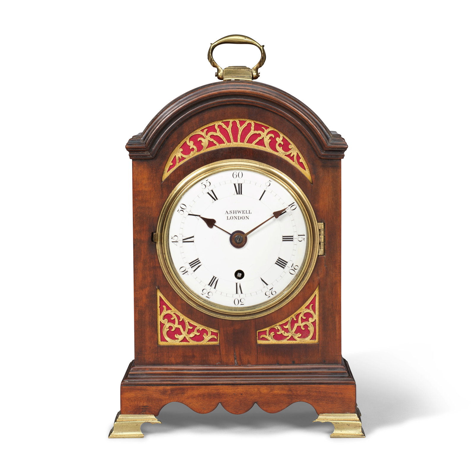 A late 18th century miniature fruitwood table clock timepiece, with enamel dial Ashwell, London (1 of 1)
