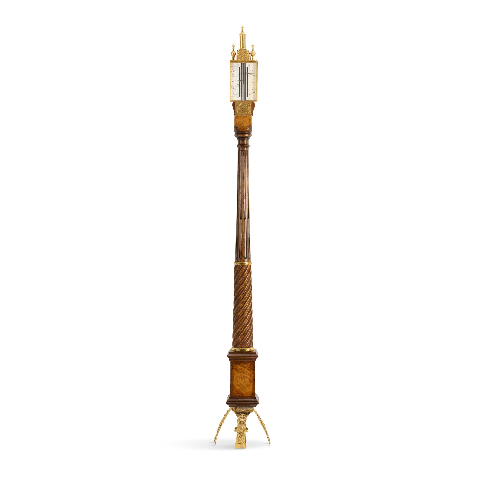 A good 20th century turned walnut copy of a portable stick barometer Signed 'Daniel Quare', and... (1 of 1)