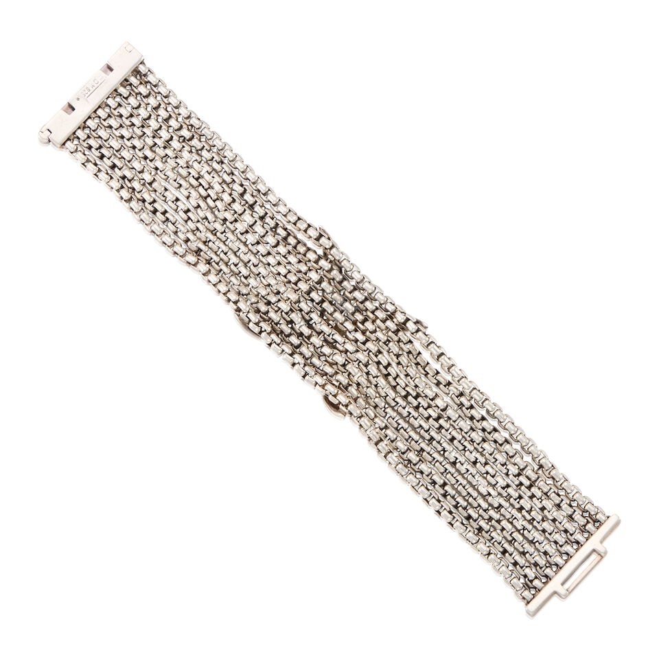 DAVID YURMAN: A DIAMOND AND STERLING SILVER BRACELET - 2