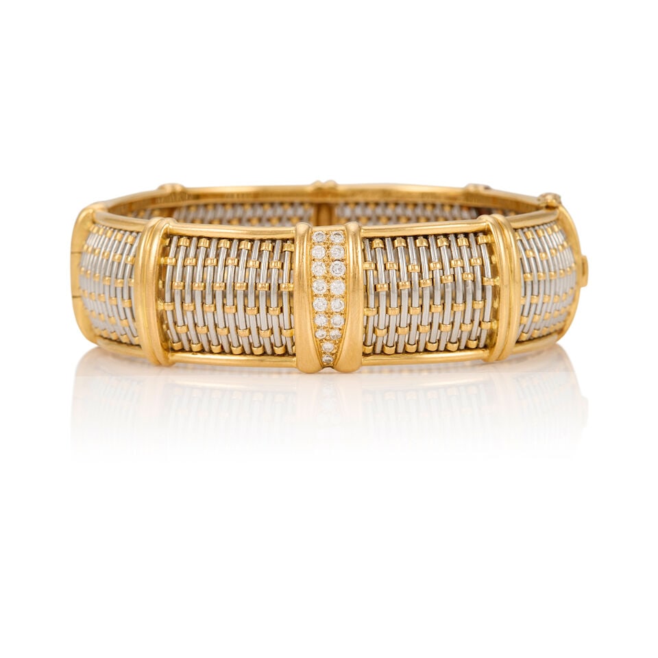 CARTIER: AN 18K GOLD AND STAINLESS-STEEL BRACELET - 2