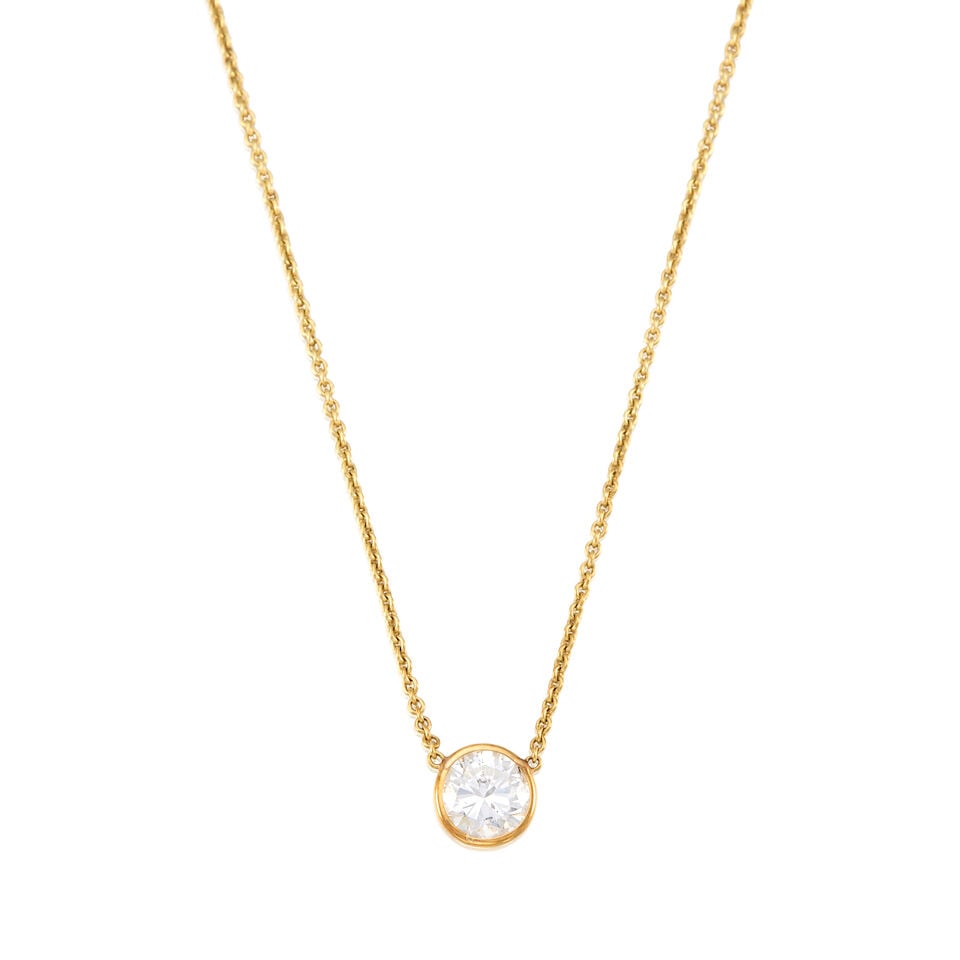 18K YELLOW GOLD AND DIAMOND PENDANT NECKLACE (1 of 2)