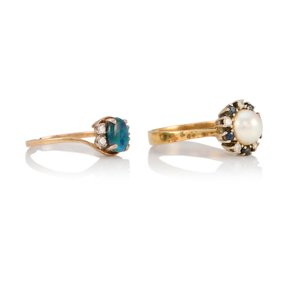 TWO GOLD, GEMSET, AND DIAMOND RINGS - 2