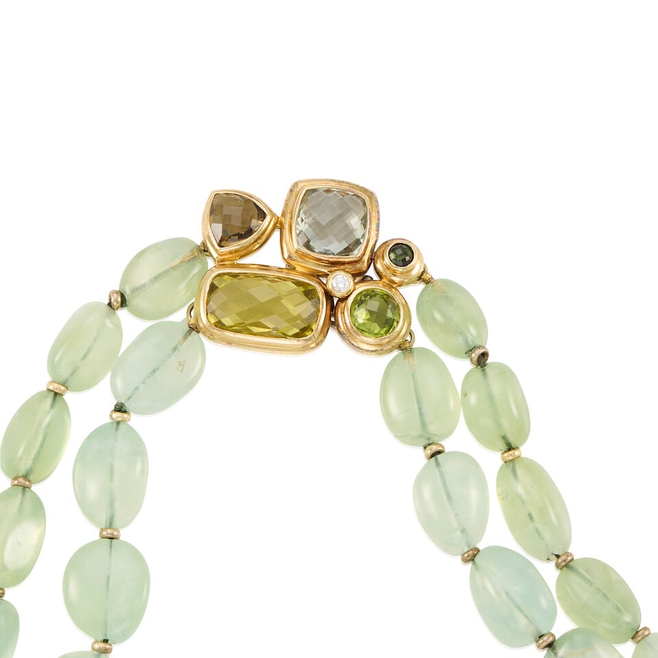 DAVID YURMAN: 18K YELLOW GOLD, STERLING SILVER, AND GEMSET NECKLACE - 2