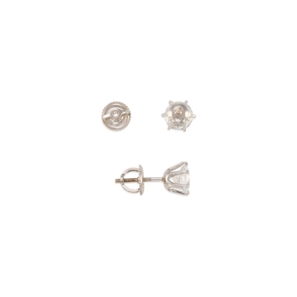 12K WHITE GOLD AND DIAMOND EARRINGS - 2