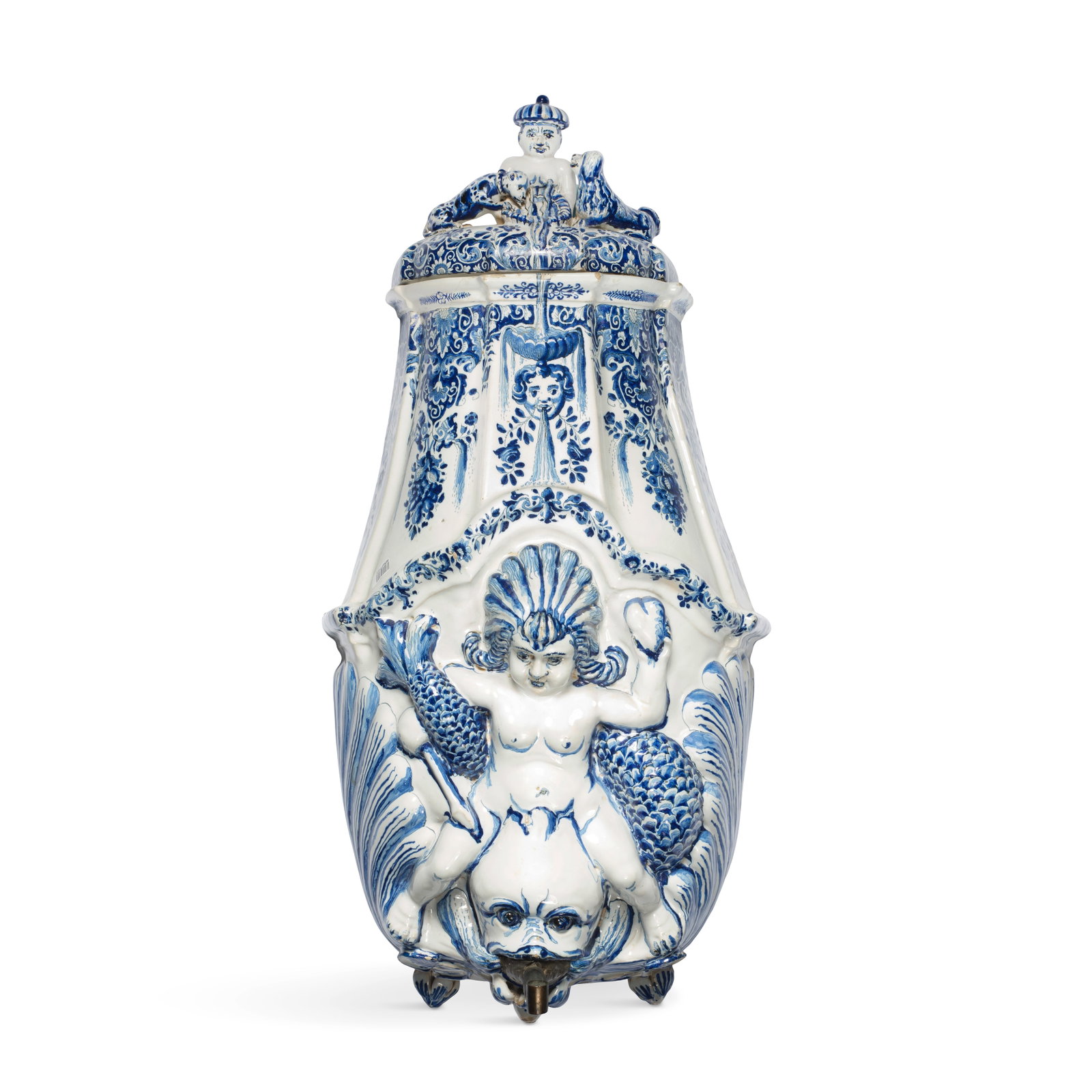 A very rare and large Strasbourg faience wall fountain, circa 1735-48 (1 of 1)
