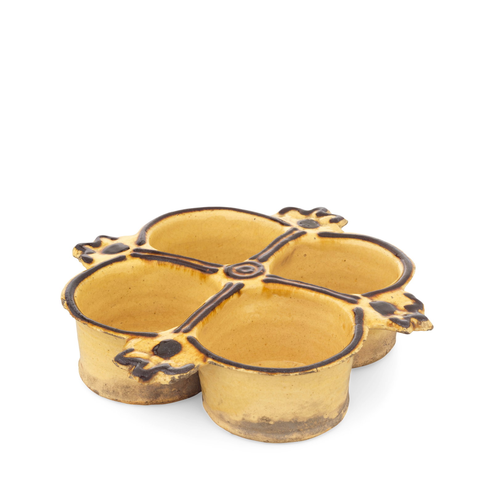 An English slipware sweetmeat or condiment dish, probably Staffordshire, late 17th or early 18th... (1 of 1)