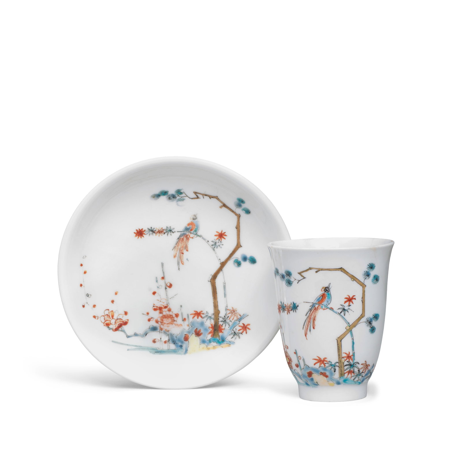 A Dutch-decorated early Meissen beaker and saucer, circa 1720-30 (1 of 1)