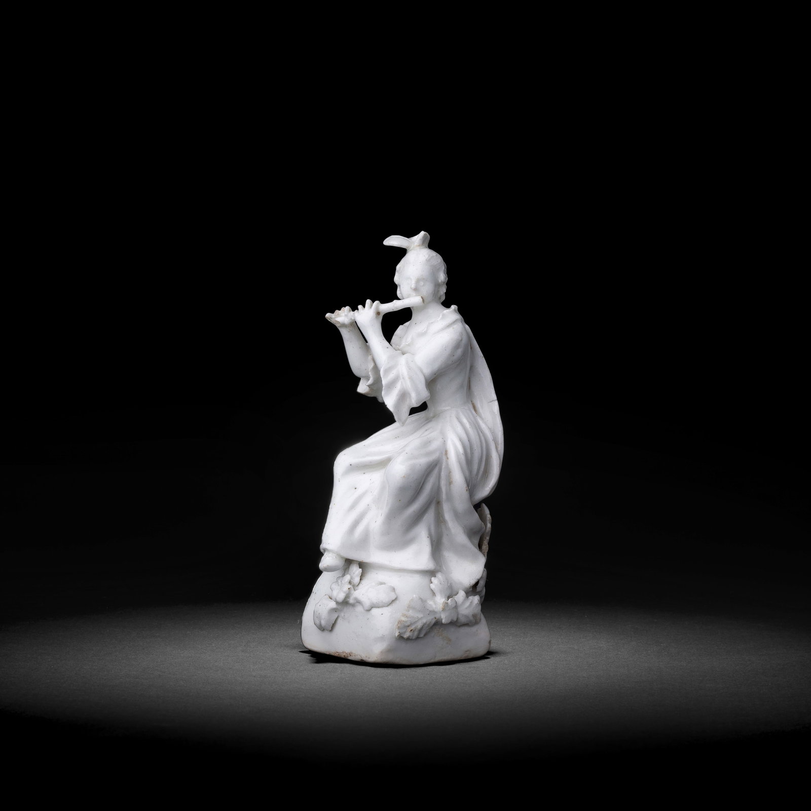 A rare and early Derby white figure of a lady flautist, circa 1750-52 (1 of 1)