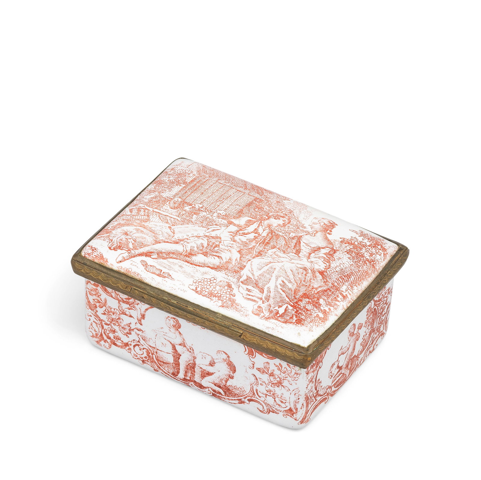 A fine Birmingham enamel snuff box, circa 1755-58 (1 of 1)