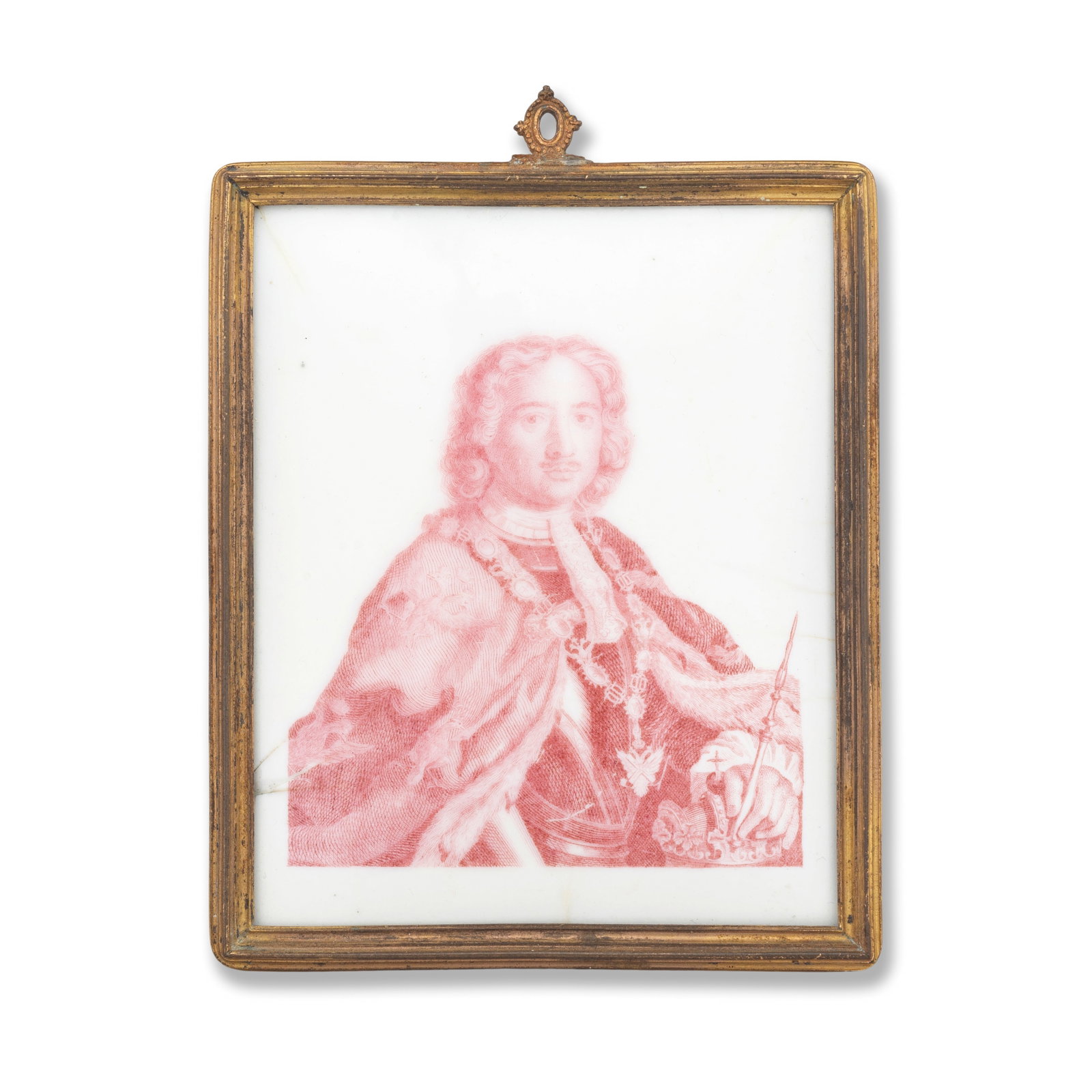 A rare Battersea enamel Royal portrait plaque, circa 1753-56 (1 of 1)