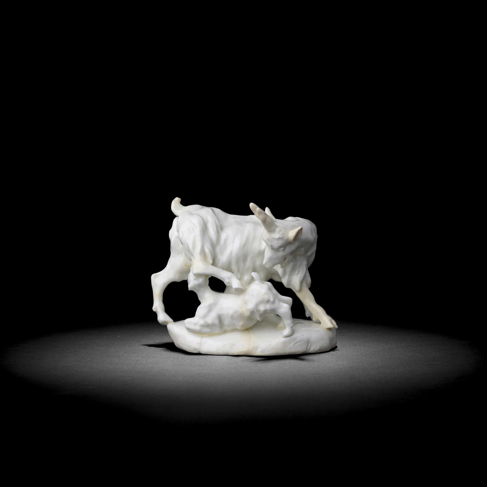 A Derby white 'Dry Edge' model of a nanny goat and kid, circa 1753 (1 of 1)