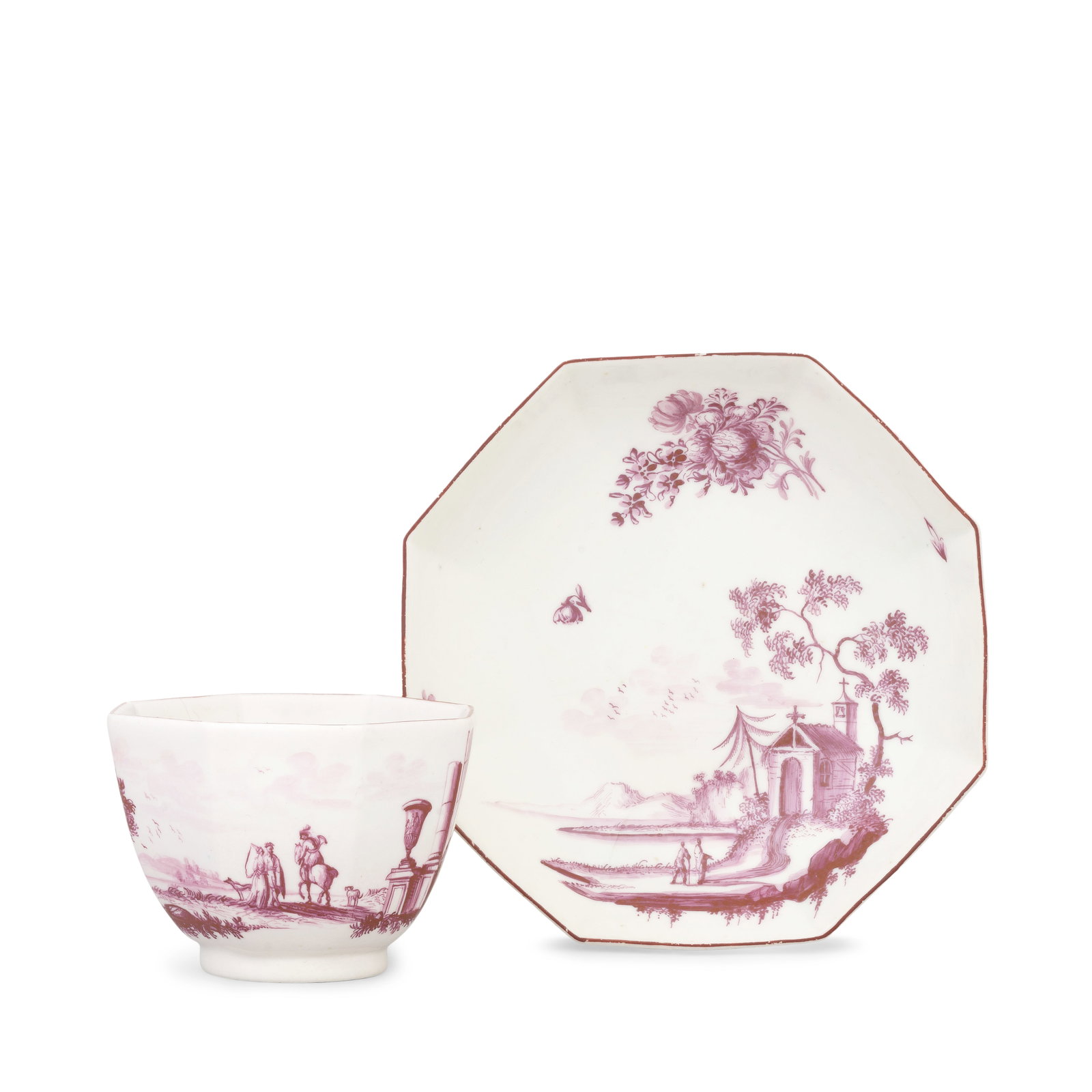 A Chelsea teabowl and saucer, circa 1753-55 (1 of 1)