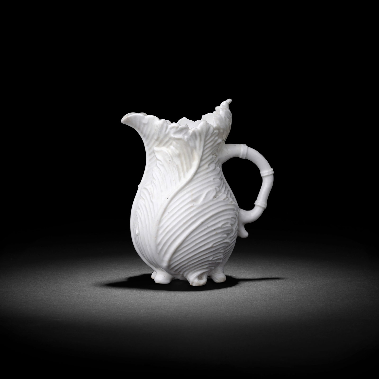 A Chelsea white acanthus or 'Strawberry Leaf' milk jug, circa 1745-49 (1 of 1)