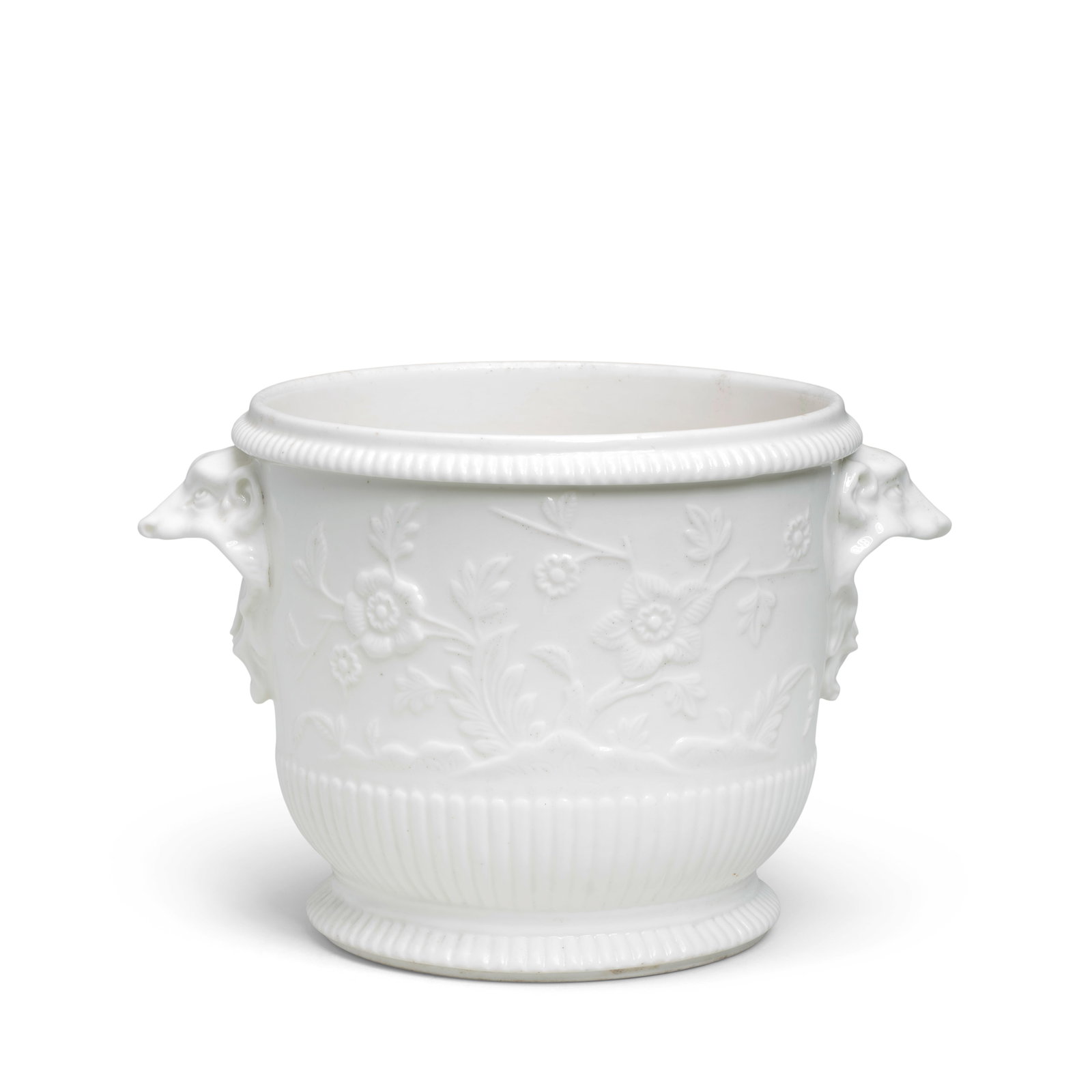 A Saint-Cloud white half-bottle cooler (seau à demi-bouteille), circa 1720-40 (1 of 1)