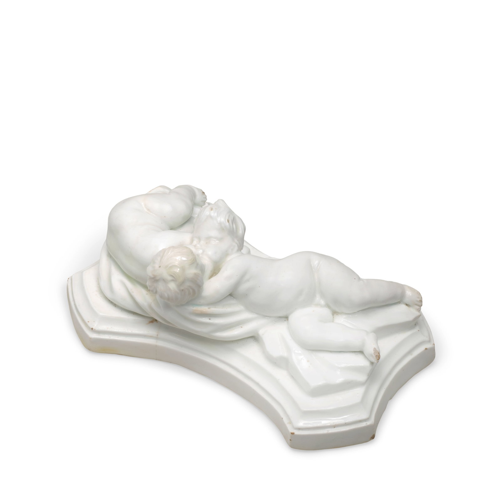 A Vincennes white group of kissing children known as 'Enfants se mordant' or 'Enfants se baisant... (1 of 1)