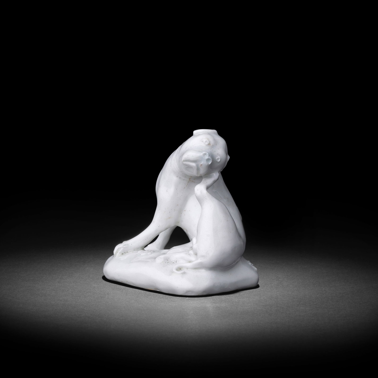 An Derby white model of a pug dog, circa 1750-52 (1 of 1)