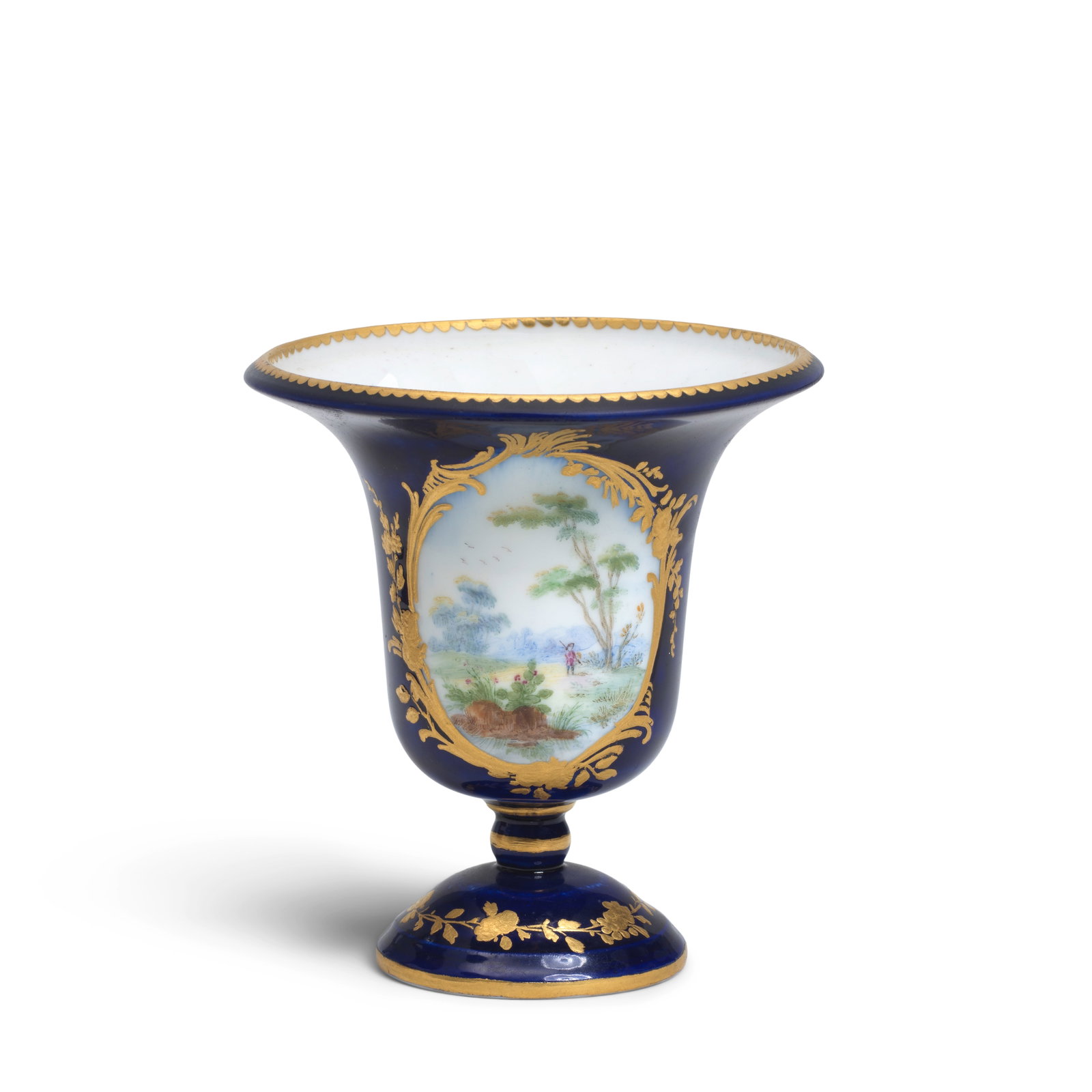 A small Vincennes/Sèvres blue-ground vase (vase perseval), dated 1756 (1 of 1)