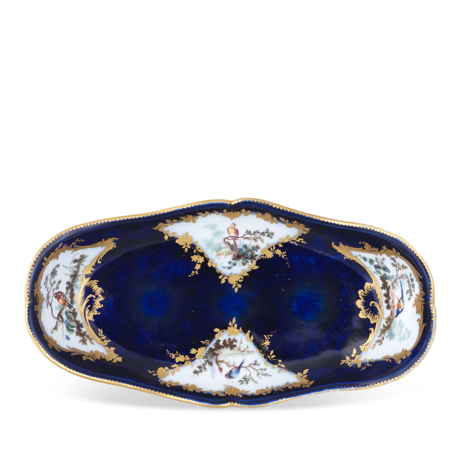 A Vincennes/Sèvres bleu-lapis ground stand (plateau en porte-huilier), dated 1756 (1 of 1)