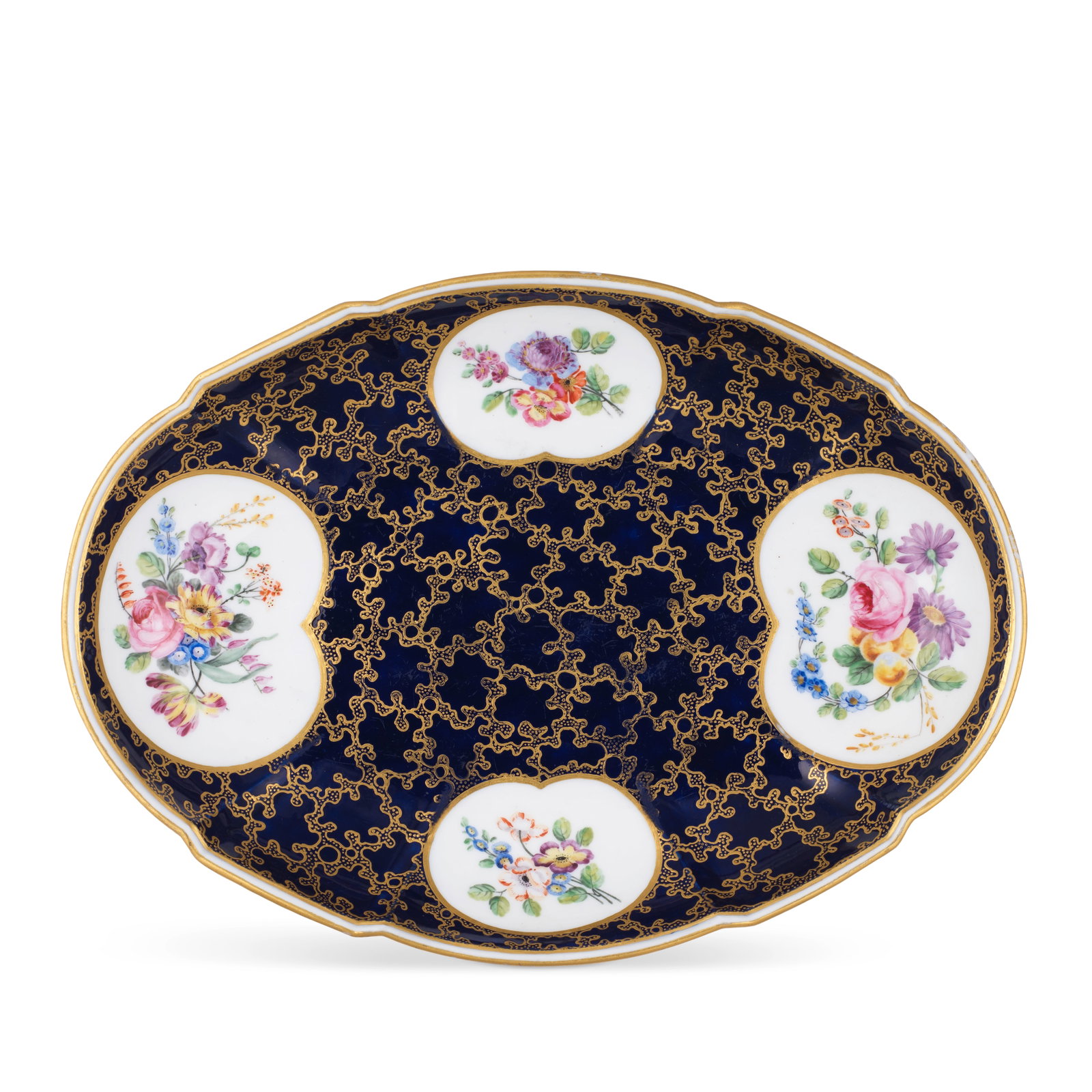 A Sèvres bleu-lapis ground oval dish (compotier ovale) probably from the service given to t... (1 of 1)