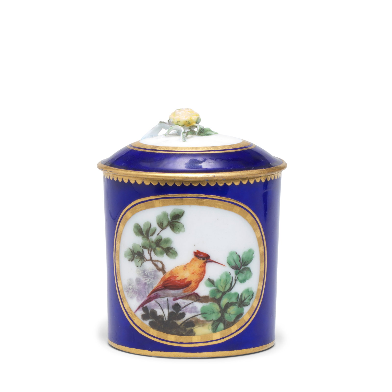 A small Sèvres blue-ground pomade pot and cover (pot à pommade), dated 1763 (1 of 1)
