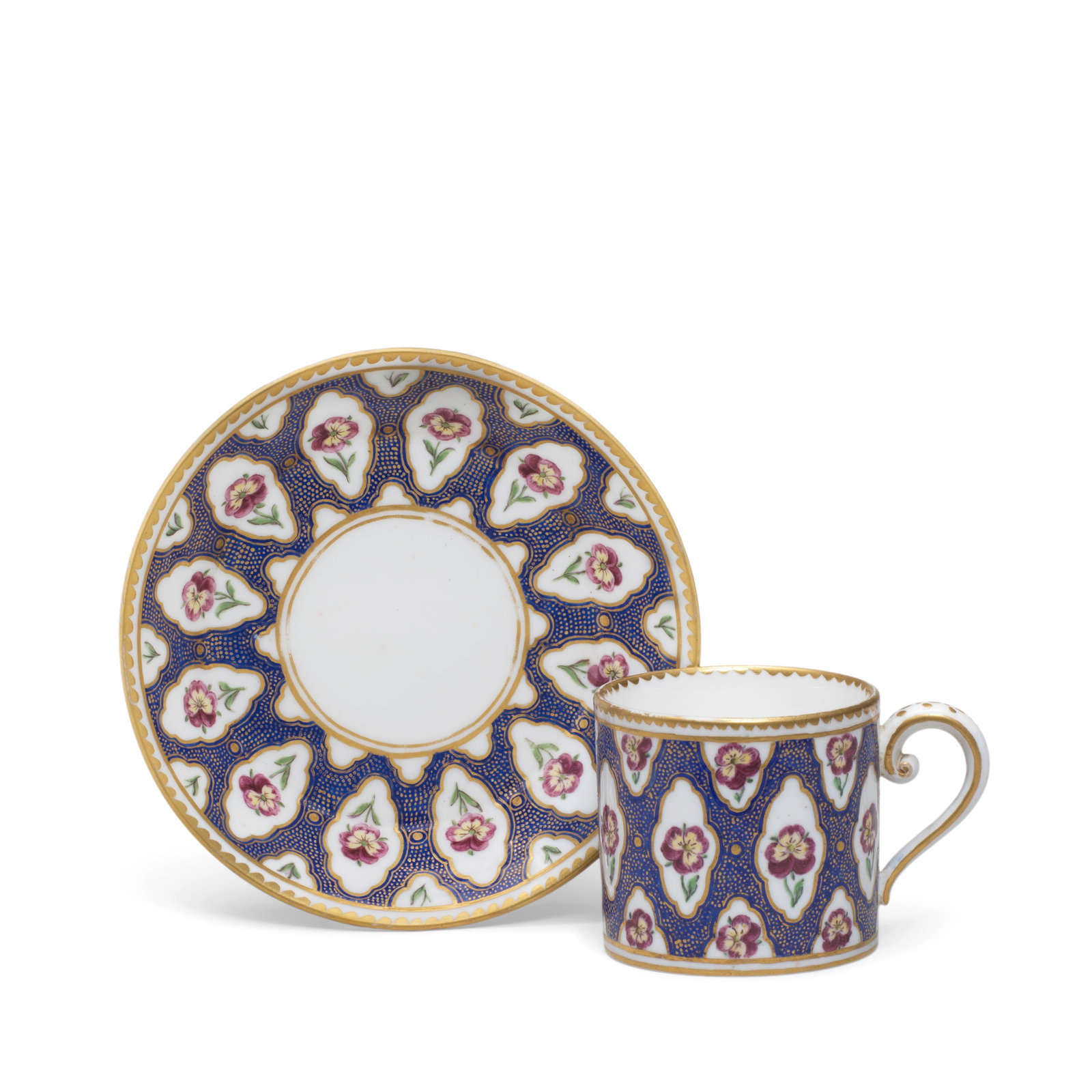 A Sèvres blue-ground cup and saucer (gobelet litron et soucoupe), dated 1775 (1 of 1)