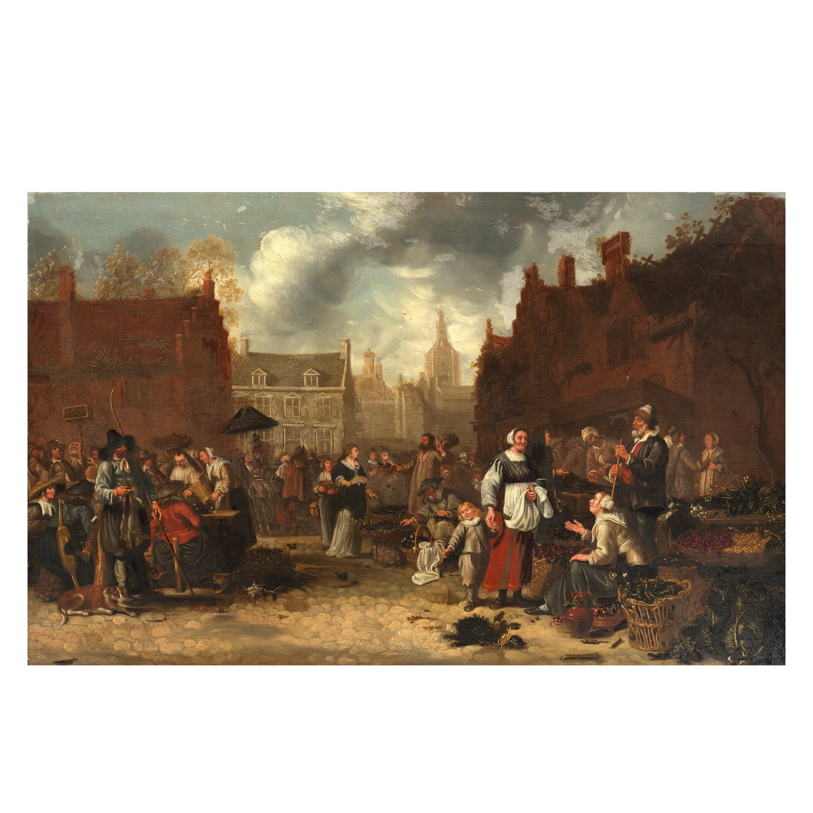 Sybrand van Beest (The Hague 1611-1671 Amsterdam) Figures at a vegetable market (1 of 1)