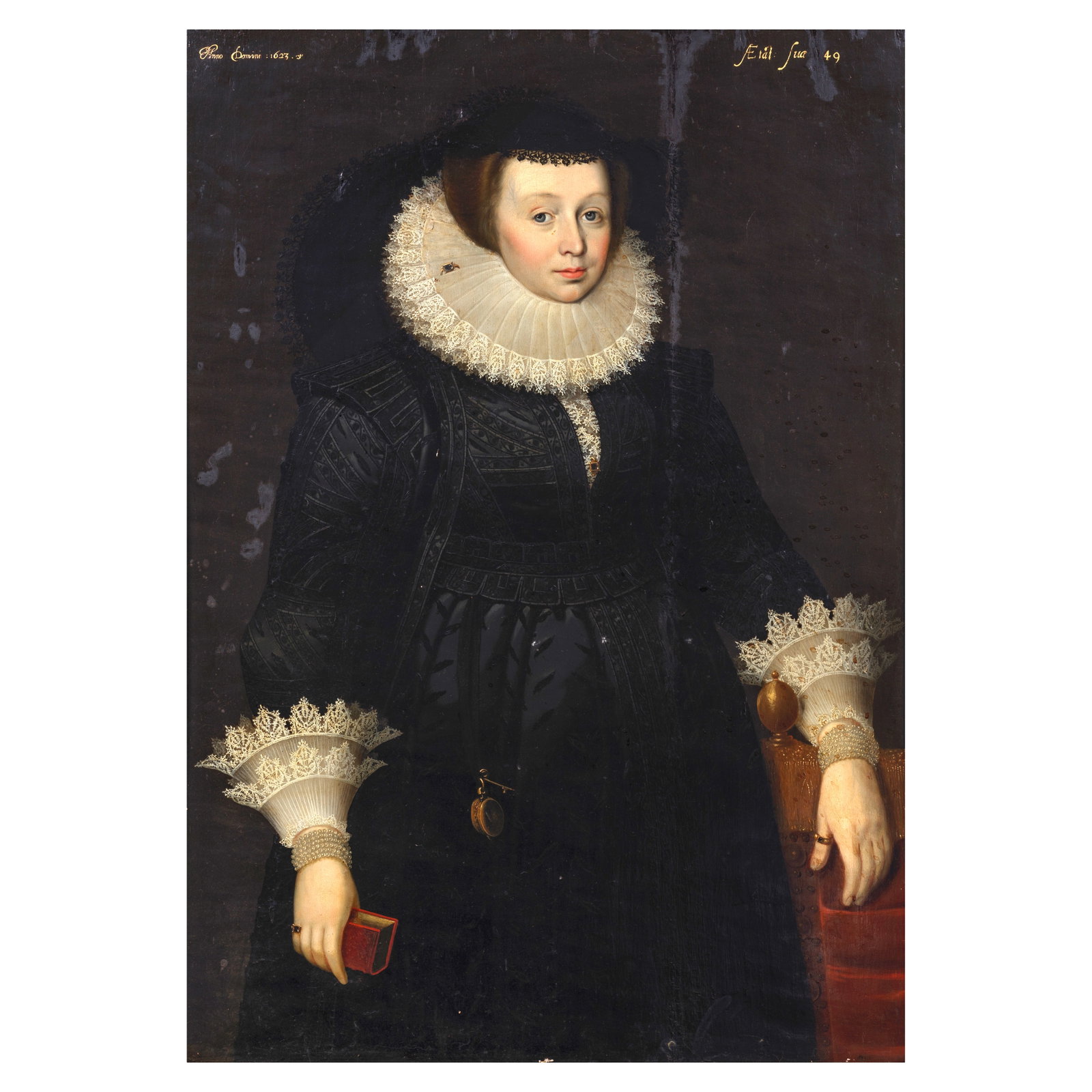 Attributed to Marcus Gheeraerts the Younger (Bruges 1561-1635 London) Portrait of a lady in a bl... (1 of 1)