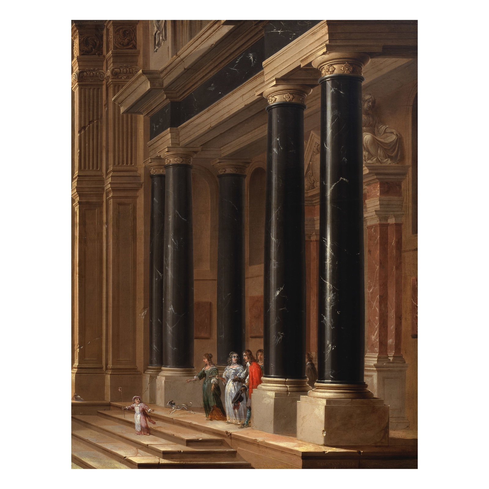 Dirck van Delen (Heusden 1605-1671 Arnemuyden) An elegant company on the steps of a classical bu... (1 of 1)