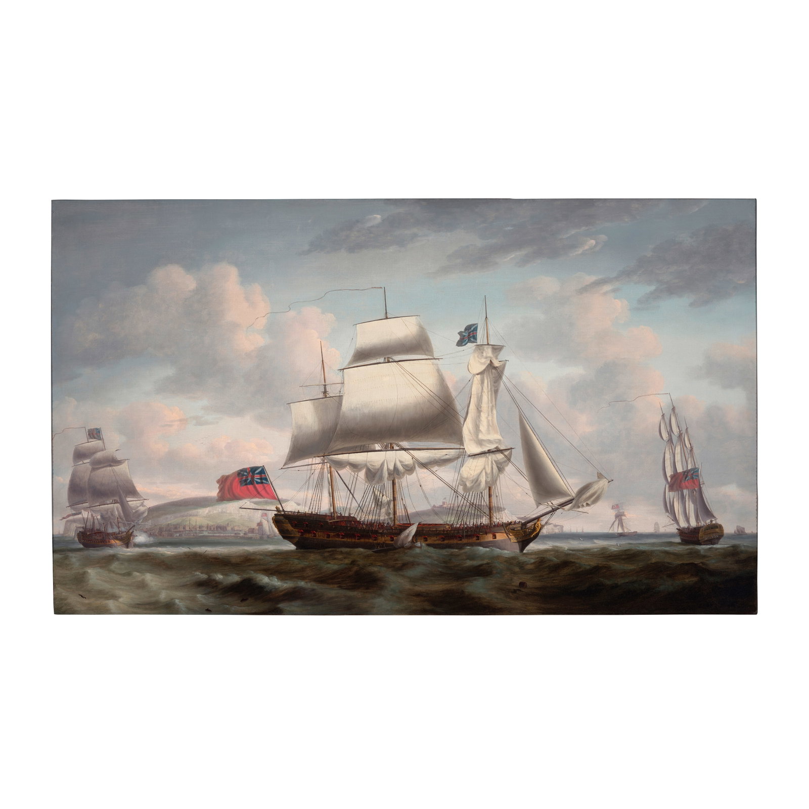 Robert Dodd (Wapping 1748-1816 London) The East Indiaman Dutton in three positions off Dover (1 of 1)