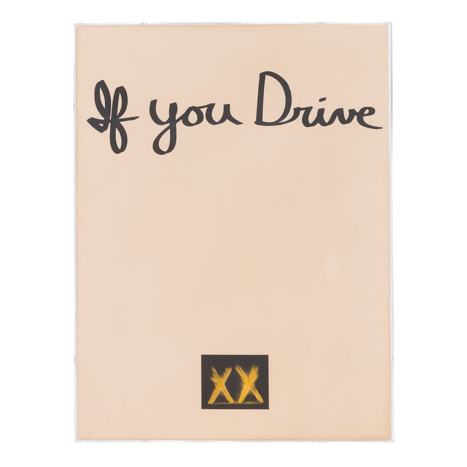 Chris Burden (1946-2015); If You Drive; If You Fly; (2): Chris Burden (1946-2015) If You Drive; If You Fly (Cirrus p. 197), 1973 Two lithographs in colors on wove paper, each signed in pencil, dated and numbered 27/50 (there were also 5 artist's proofs), pu