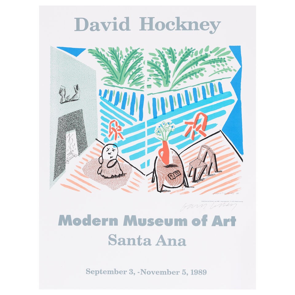 After David Hockney (1937-2026); Two Chair Posters; - 2