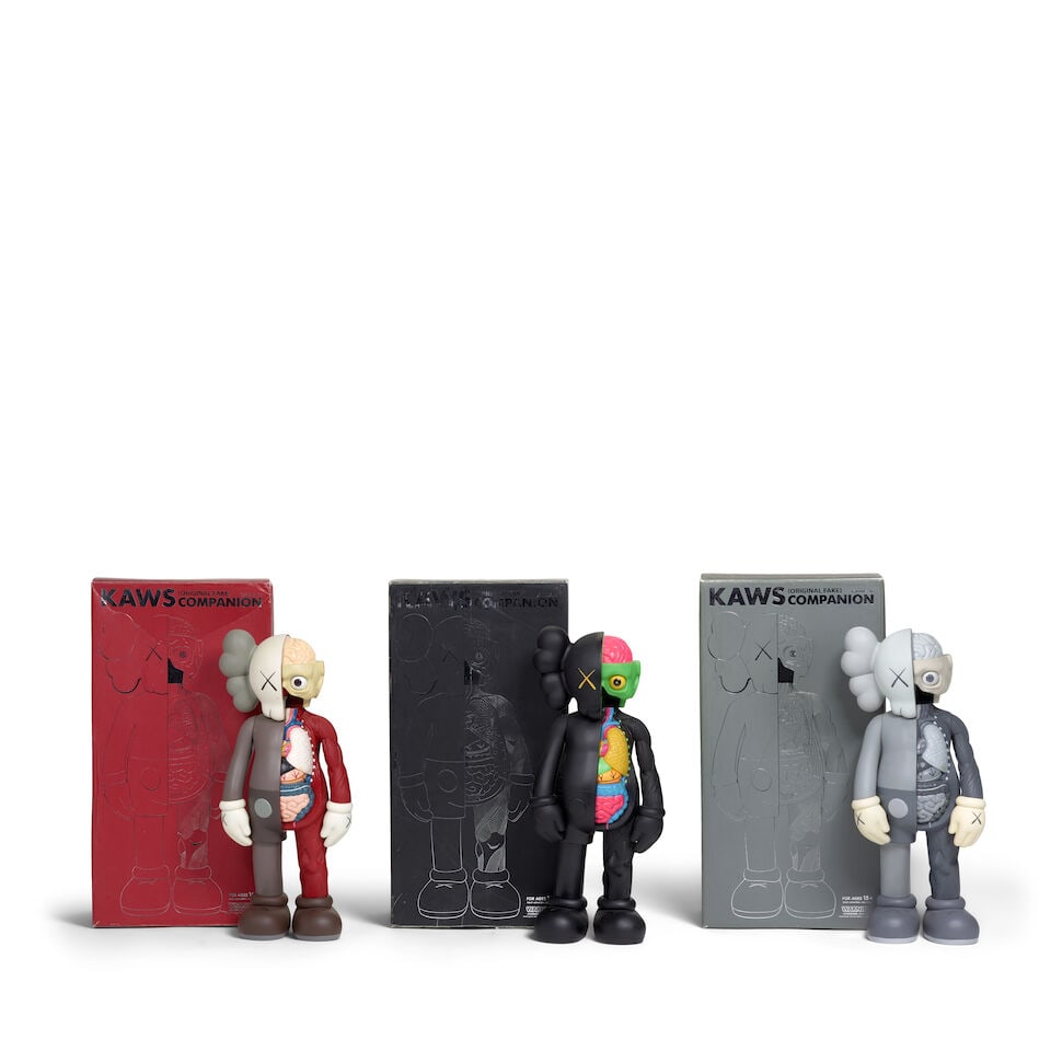 KAWS (born 1974); Companion (Original Fake) (Grey, Black, Brown); (3) - 4
