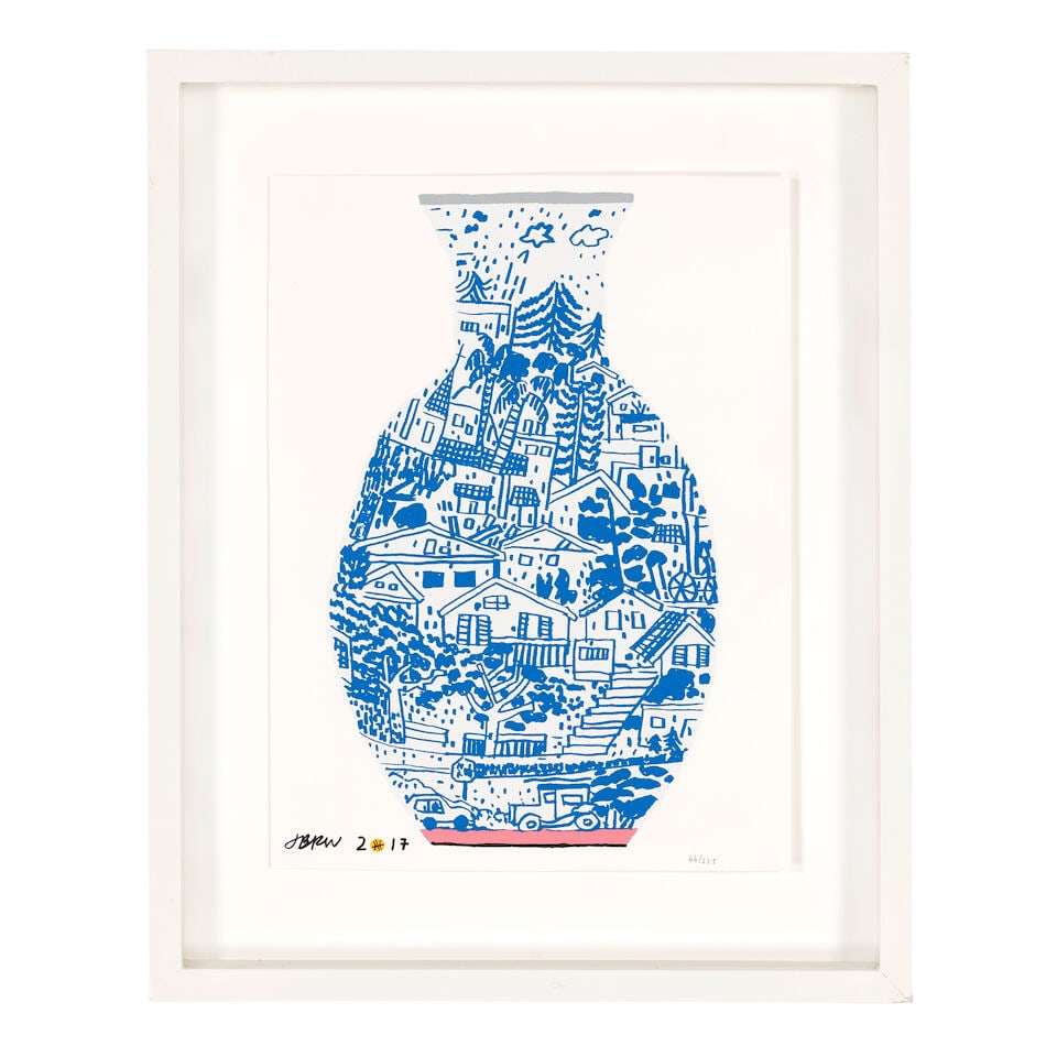 Jonas Wood (born 1977); Blue Frimkess Landscape Pot; - 4