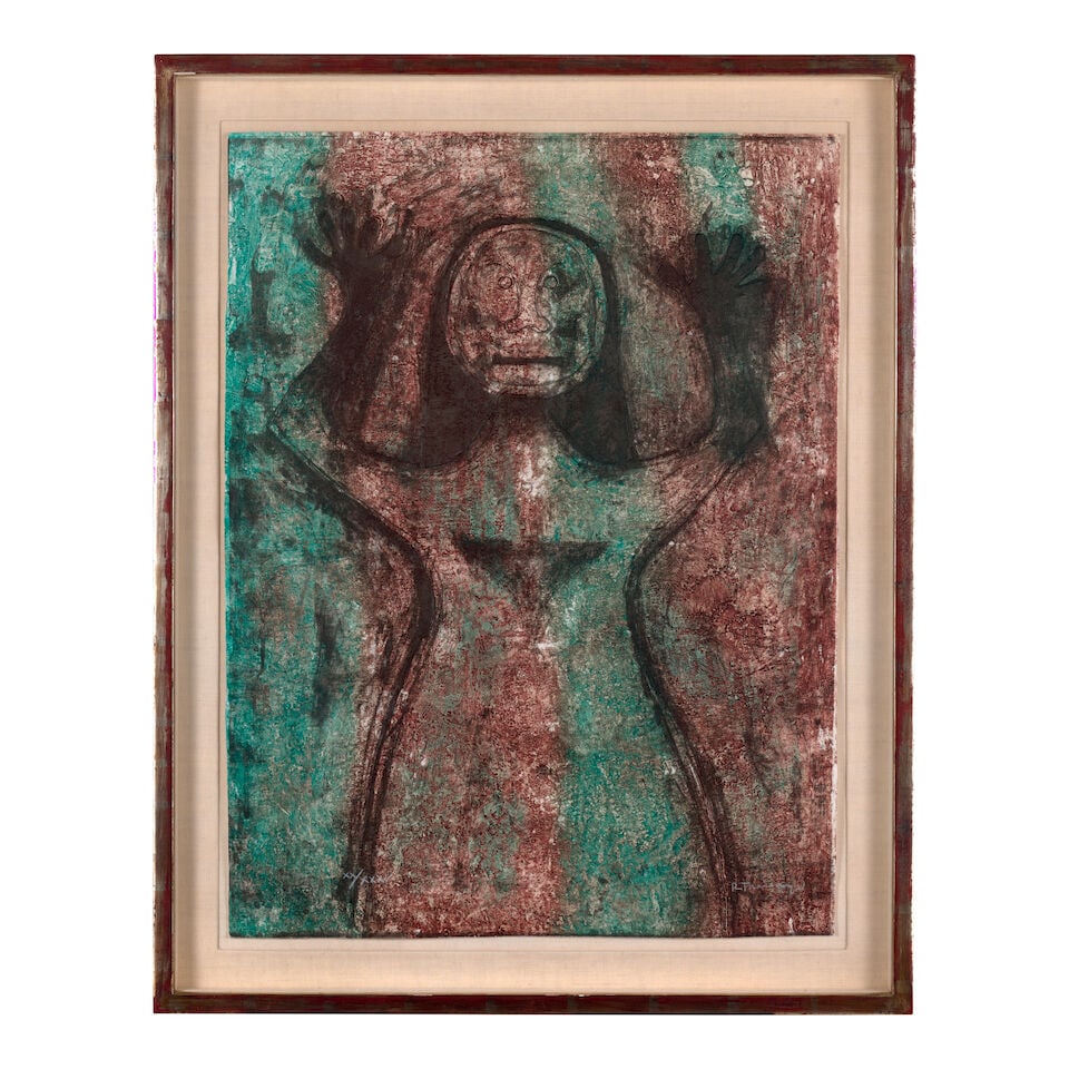 Rufino Tamayo (1899-1991); Mujer con los brazos en alto (Woman with Her Arms Raised); - 2
