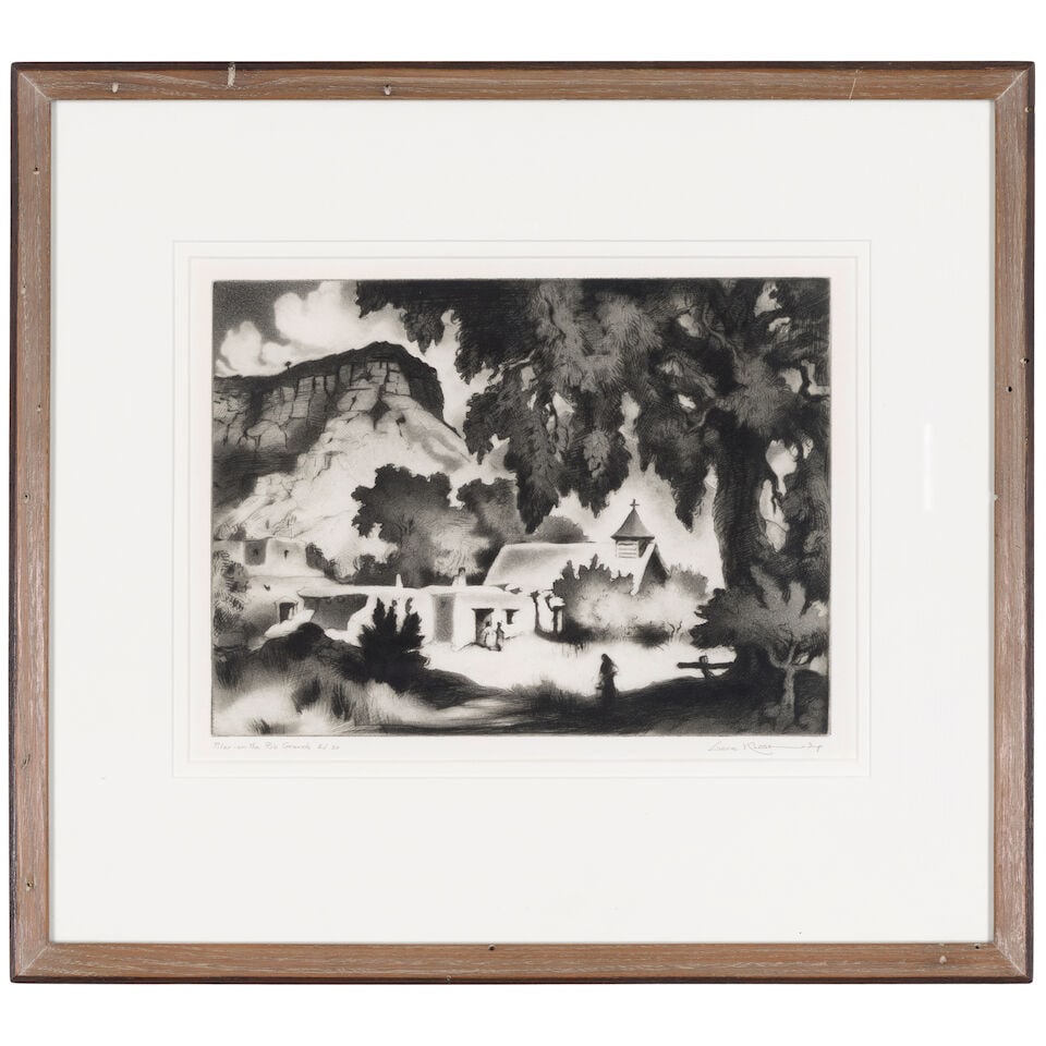 Gene Kloss (1903-1996); Pilar - On the Rio Grande; Courtyard in Chimayó; (2) - 3