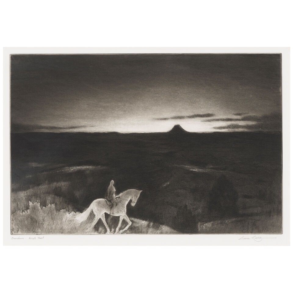 Gene Kloss (1903-1996); Three Scenic Etchings with Horses; - 2