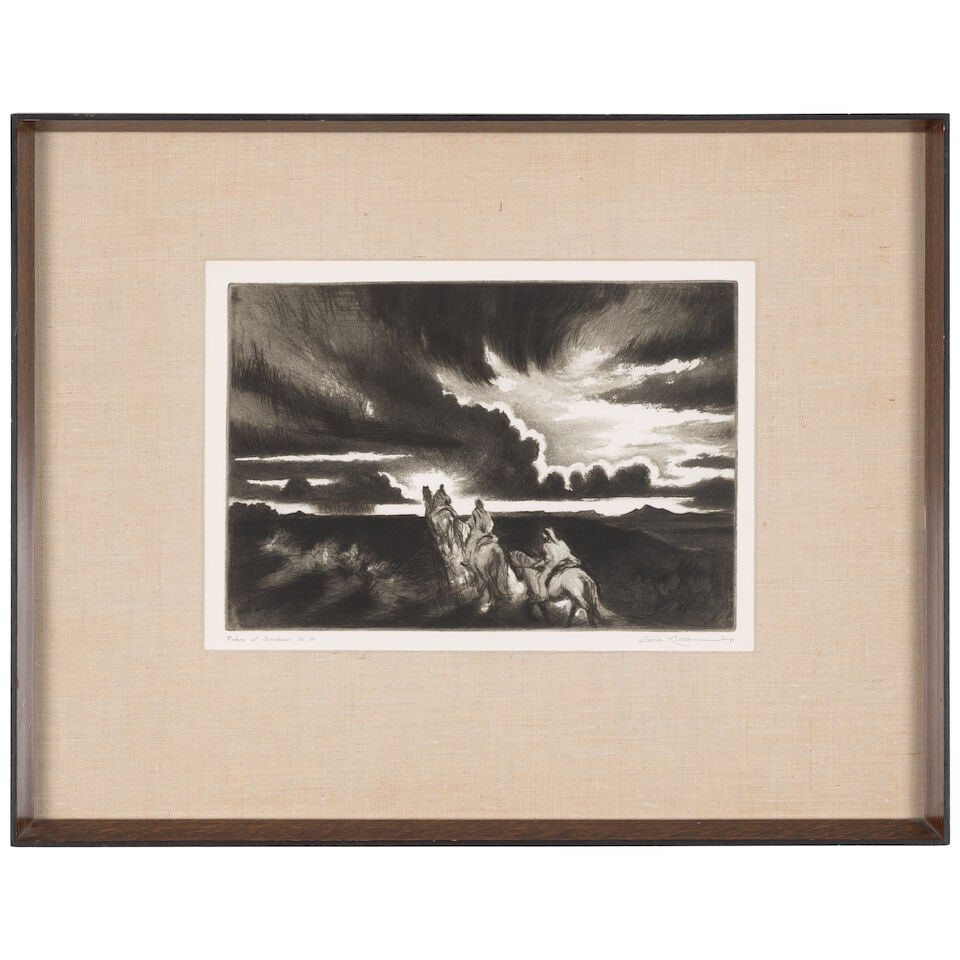 Gene Kloss (1903-1996); Three Scenic Etchings with Horses; - 4